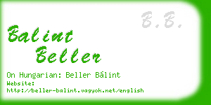 balint beller business card