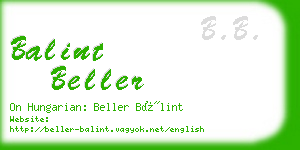 balint beller business card